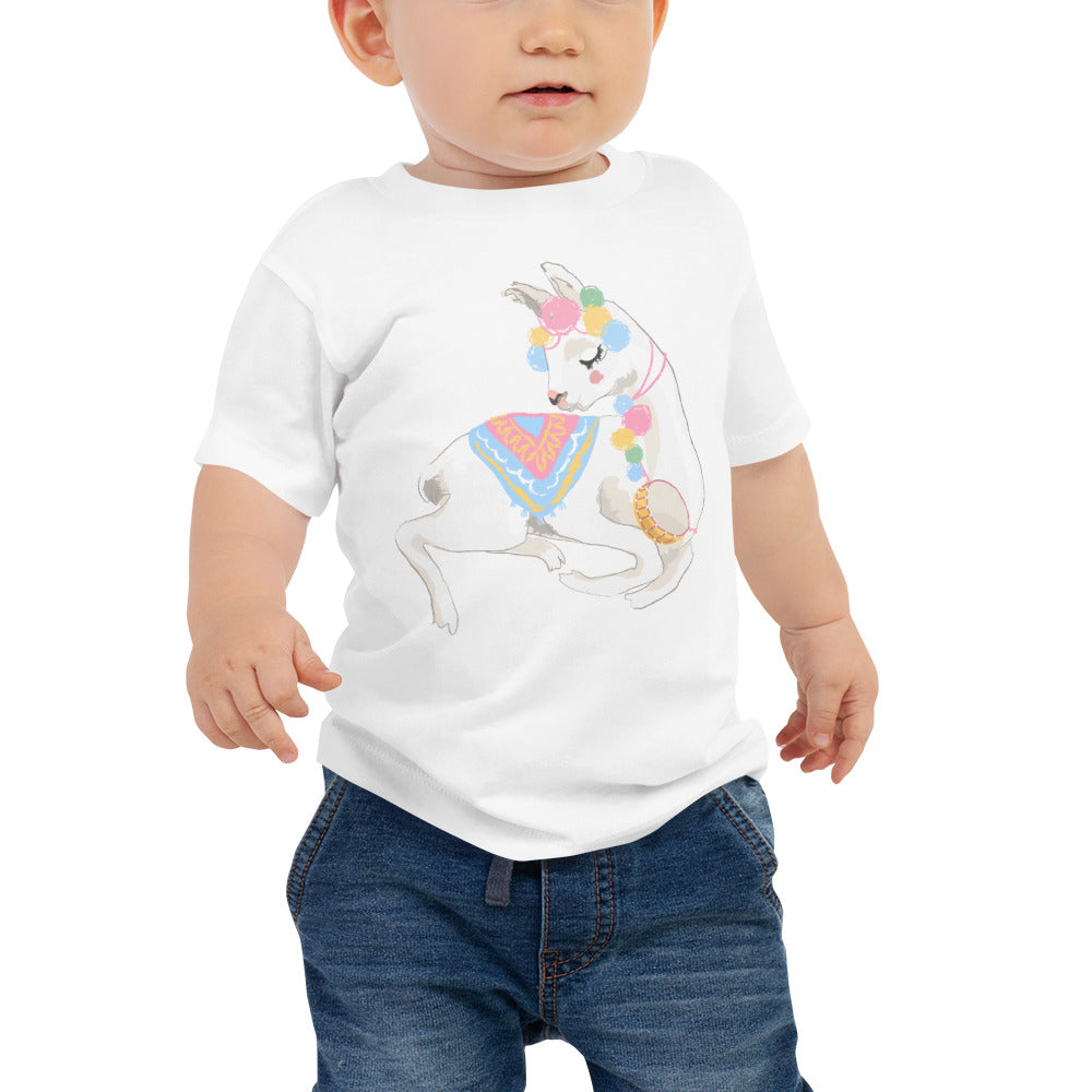Decorated Llama Baby Jersey Short Sleeve Tee-t-shirt-PureDesignTees