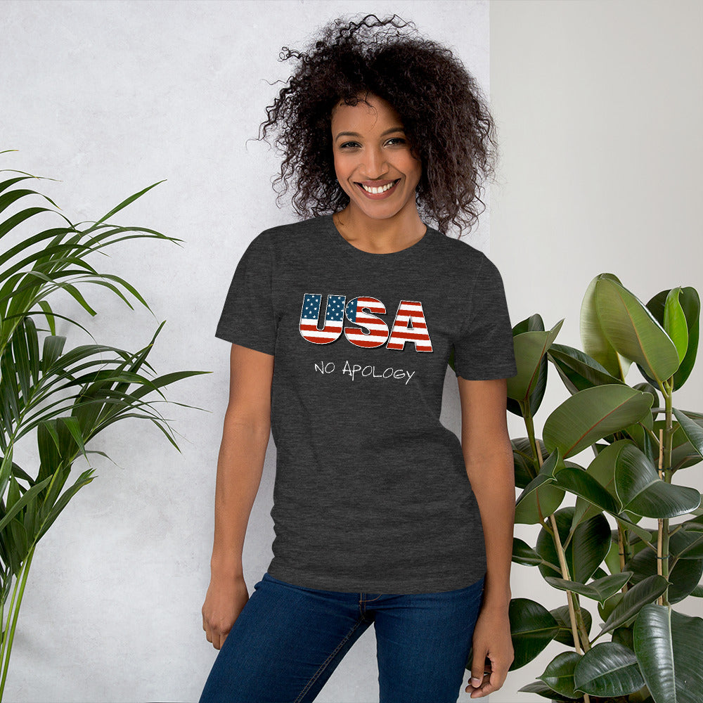 USA No Apology Short-Sleeve Unisex T-Shirt-t-shirt-PureDesignTees