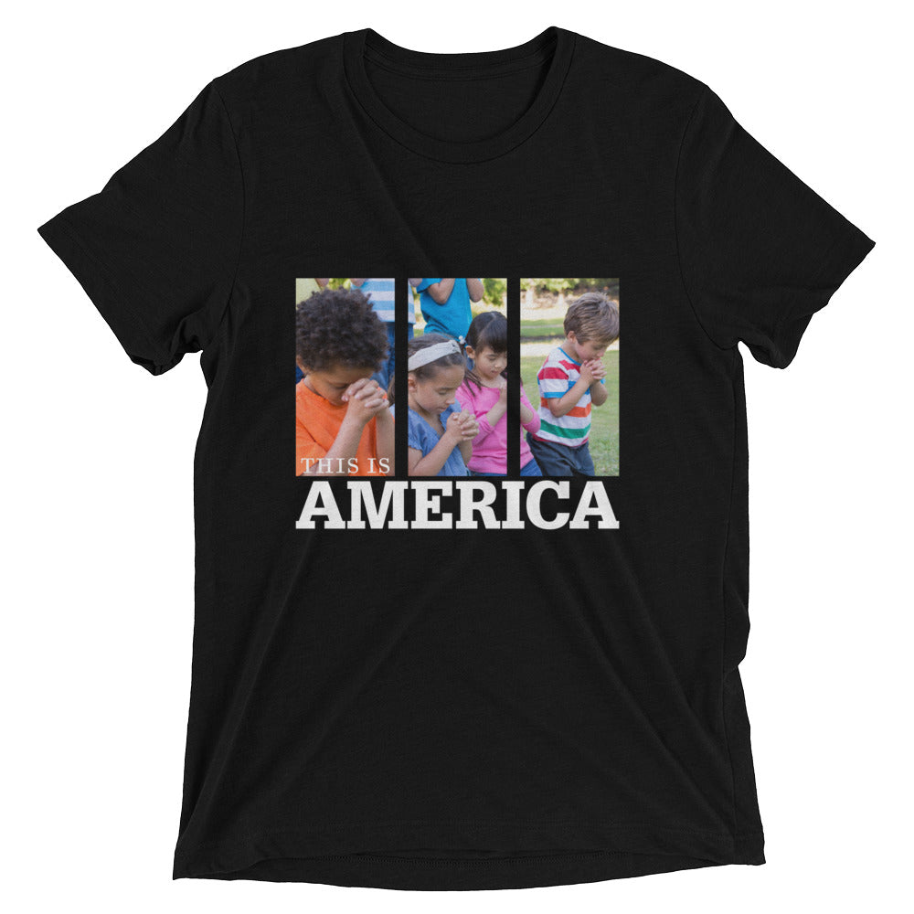 This is America - Children Praying Short sleeve t-shirt-T-Shirt-PureDesignTees