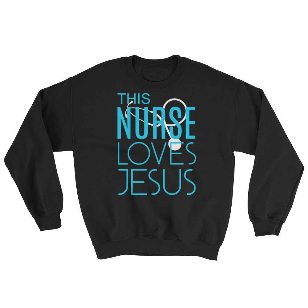 This Nurse Loves Jesus Sweatshirt-Sweatshirt-PureDesignTees