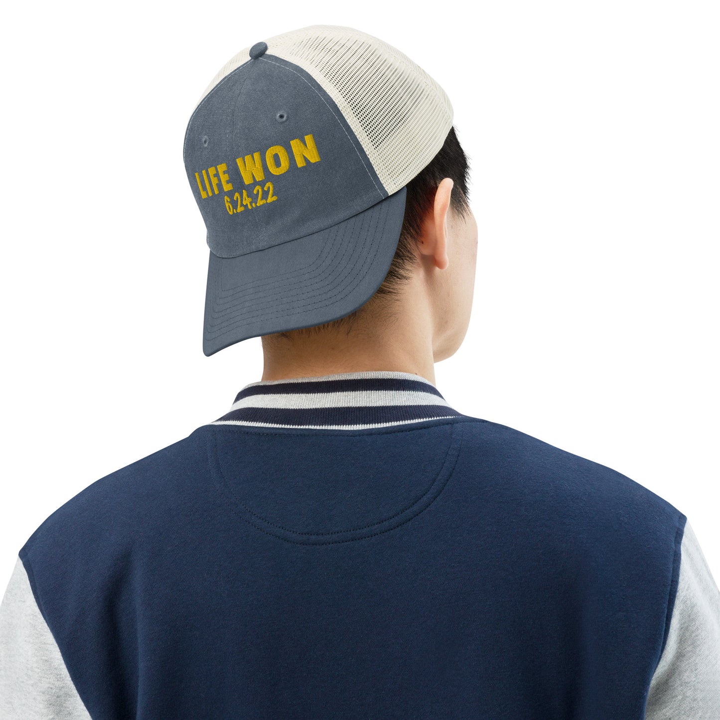 Life Won 6.24.22 Pro-Life Embroidered Pigment-dyed cap-PureDesignTees