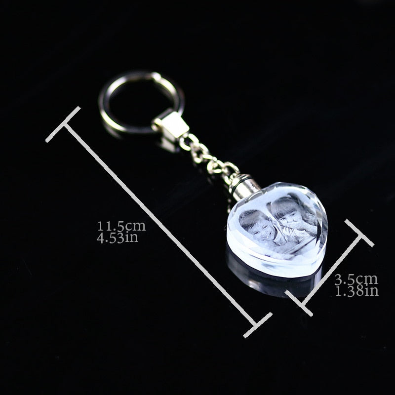 Personalized Crystal Photo Keychain-keychain-PureDesignTees