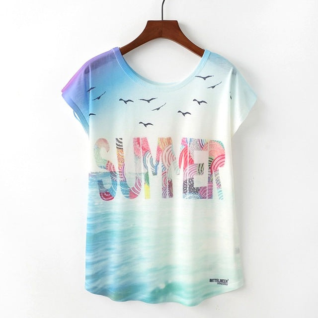 Summer Adorable Novelty Printed Short Sleeve T-Shirts-T-shirt-PureDesignTees