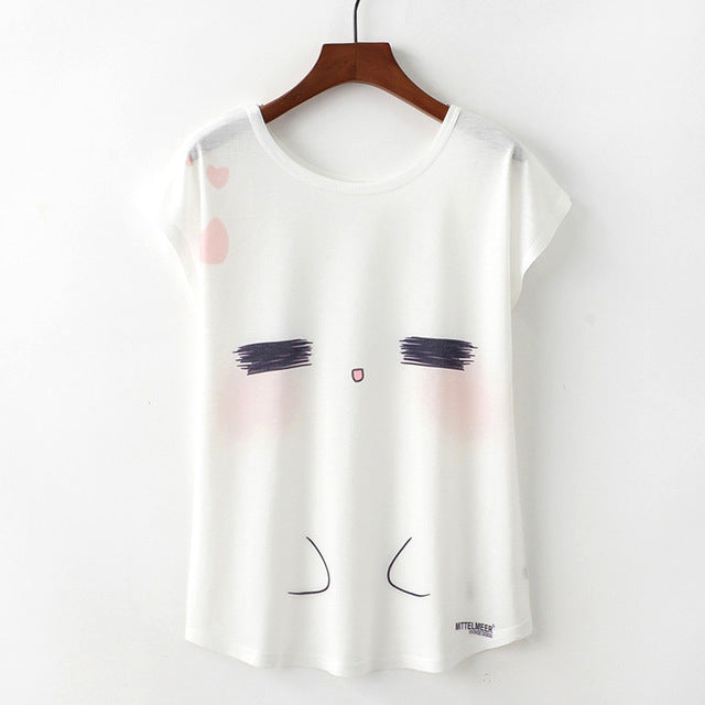 Summer Adorable Novelty Printed Short Sleeve T-Shirts-T-shirt-PureDesignTees