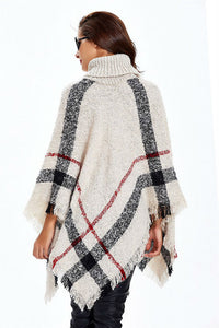 Fashion Women's Winter Warm Wool Plaid Knitting Poncho 7 Color To Choose From-Poncho-PureDesignTees