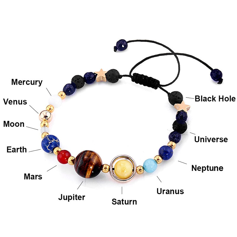 Solar System Beads Bangles & Bracelets Fashion Jewelry-Bracelet-PureDesignTees
