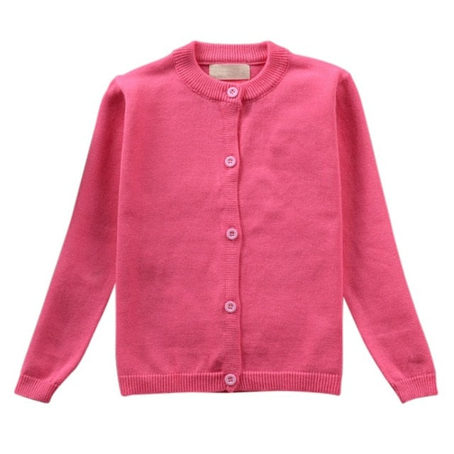 Little Girl's Long Sleeve Knitted Cardigan Sweater-Cardigan-PureDesignTees