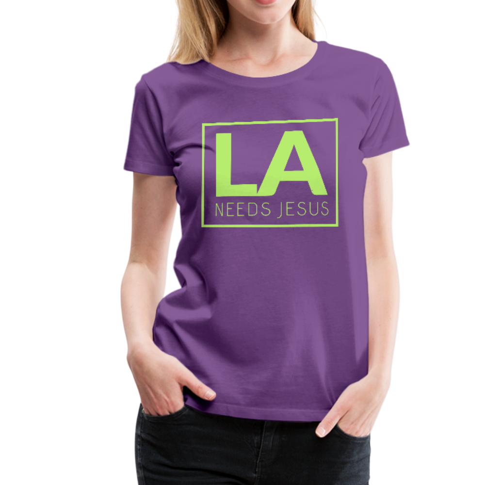 LA Needs Jesus Women’s Premium T-Shirt-Women’s Premium T-Shirt-PureDesignTees