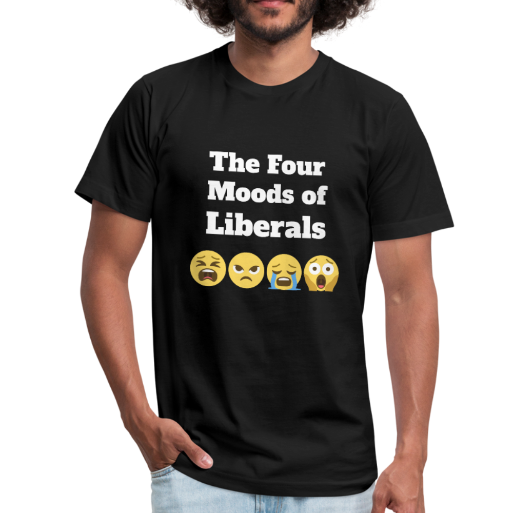 The Four Moods of Liberals Unisex Jersey T-Shirt-Unisex Jersey T-Shirt by Bella + Canvas-PureDesignTees