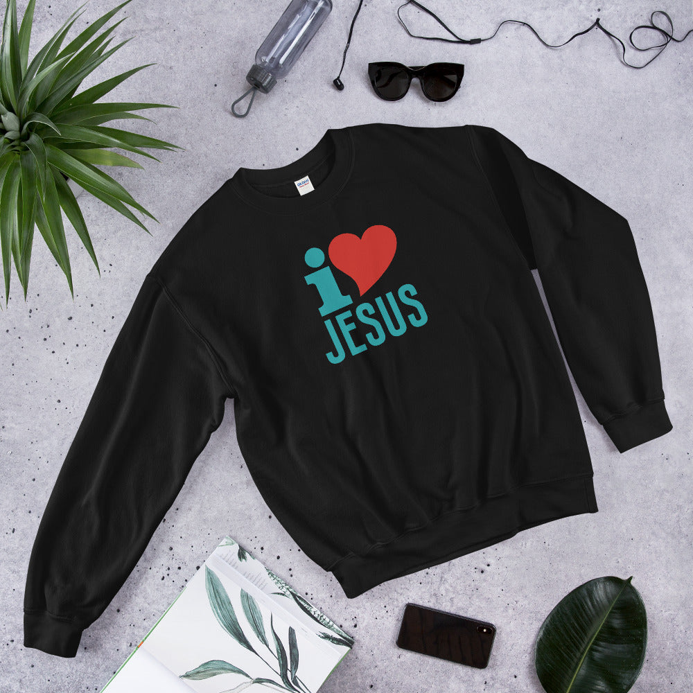 I Heart Jesus Unisex Sweatshirt-Sweatshirt-PureDesignTees