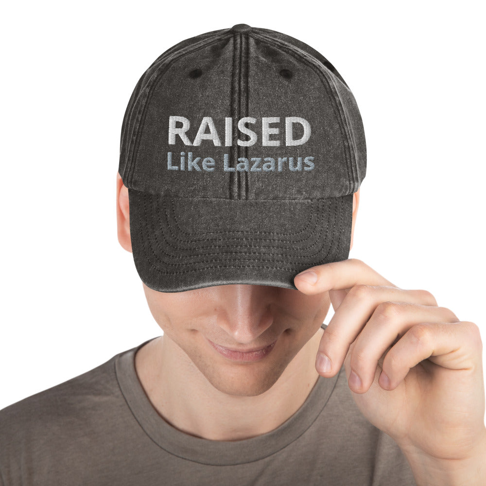 Raised Like Lazarus Vintage Hat-Vintage Hat-PureDesignTees