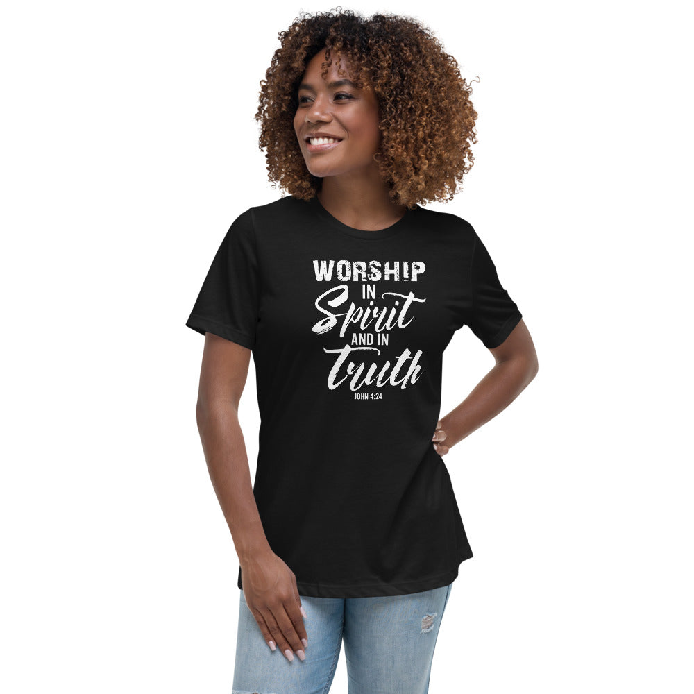 Worship in Spirit and Truth Women's Relaxed T-Shirt-Apparel-PureDesignTees